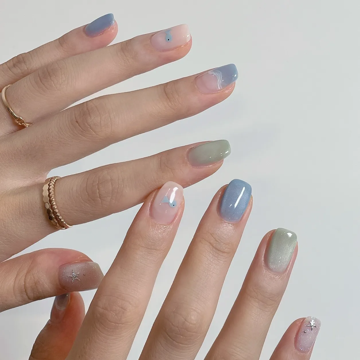 Nail hè hoạ tiết biển cả