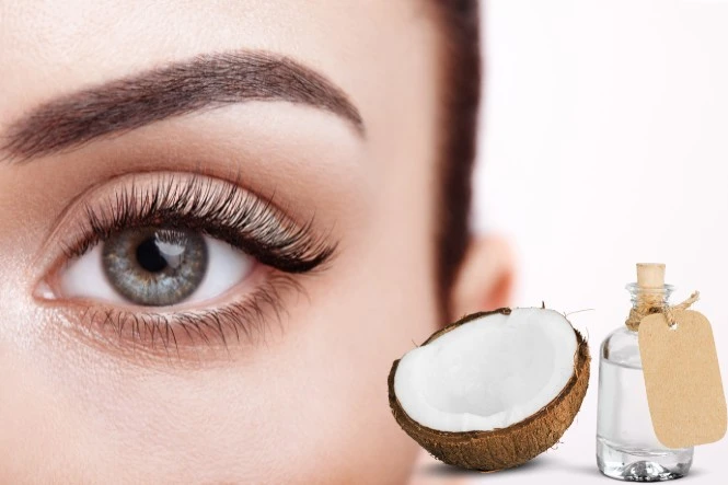 Dưỡng mi bằng dầu dừa